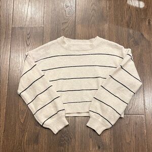 Striped Cream and Black Sweater